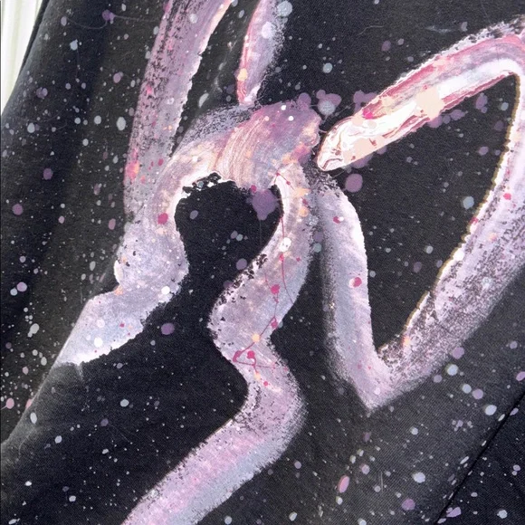 NWT Urban Renewal Remade Bow Painted Sweatshirt in Black, size L PTP 25” - Picture 9 of 14